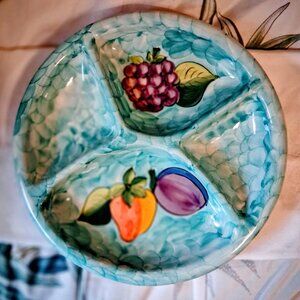 NWOT GORGEOUS CHIPS AND DIP BOWL MADE IN PORTUGAL 11.75" CIRCUMFERENCE